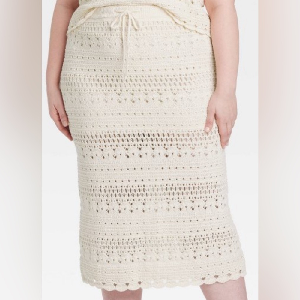 Universal Thread Cream Crochet Women's Skirt 3X